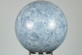 Polished Blue Calcite Sphere - Madagascar #196250-1